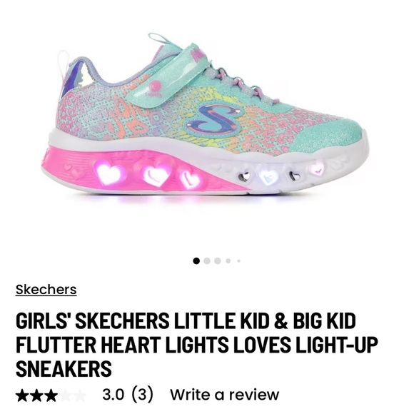 Girls Sketchers Flutter Heart Lights Loves Light-Up Sneaker• 13.5 - Picture 10 of 11